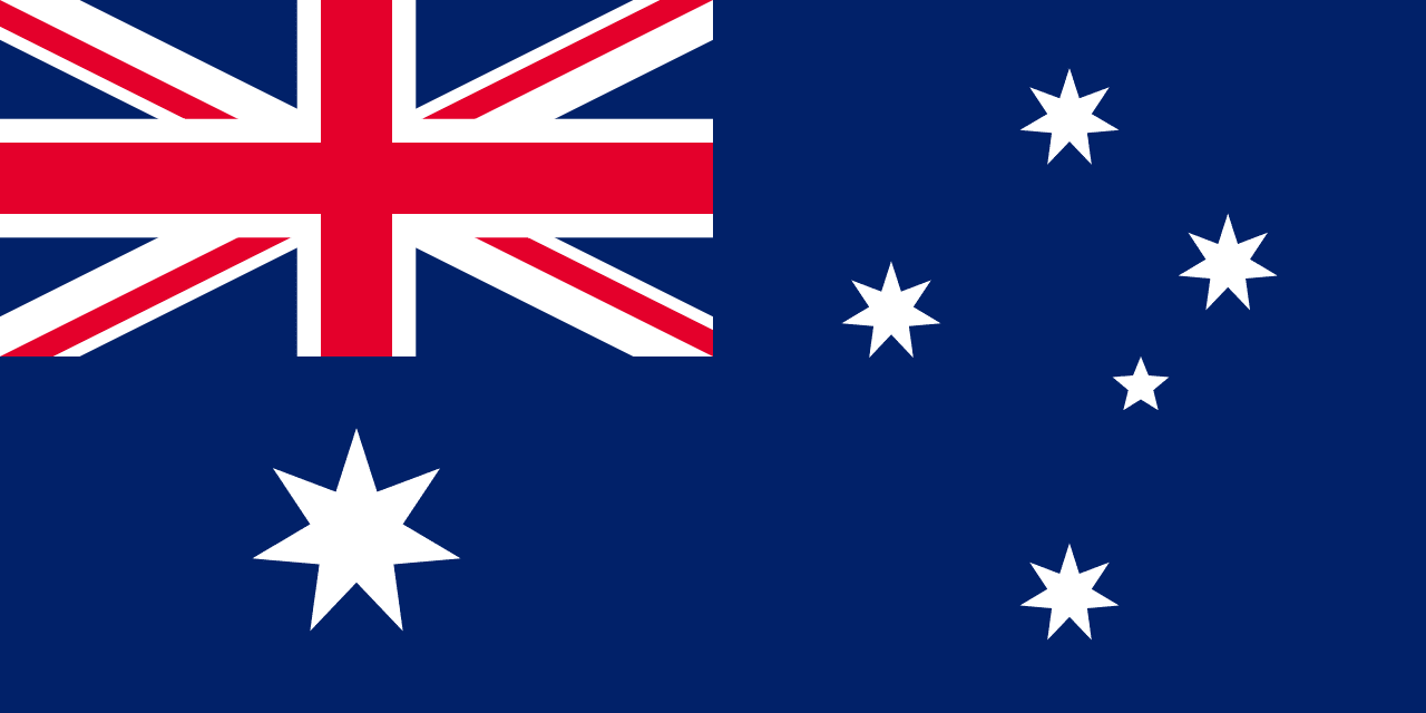 Australian flag and landmarks