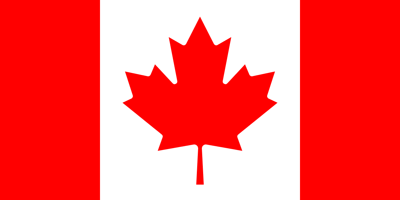Canadian flag and landmarks